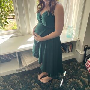 Baltic Born Green Asymmetrical High-Low Sundress